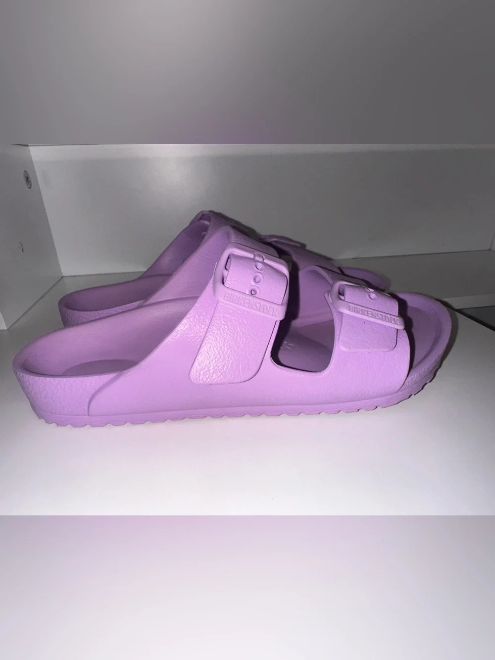 Birkenstock Arizona Kids' Two-Buckle Slide Sandals in Light Lavender